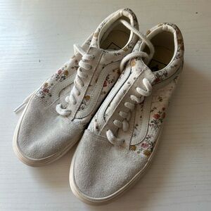 Vans White Floral Women's Sneakers